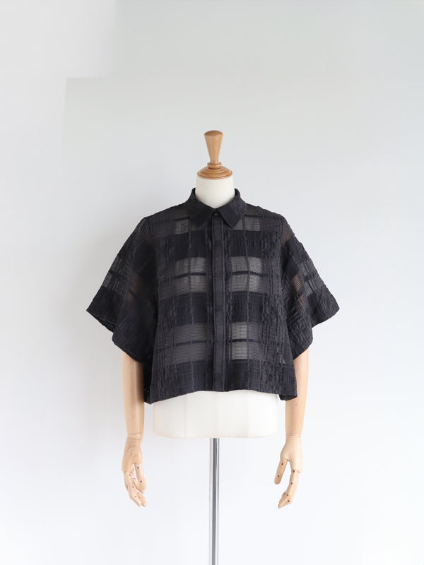 St.cecilia レースチェックシャツ