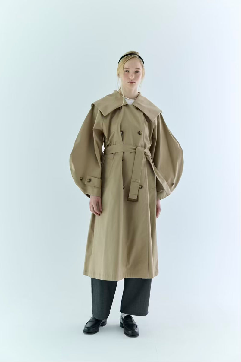 ナインレーベル9NINE LABEL◇ラムレザートレンチコート◇シープスキン Lamb Leather trench coat（BK） | 9 NINE LABEL