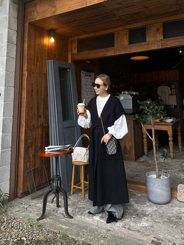 St.cecilia リバーウールロングジレ
