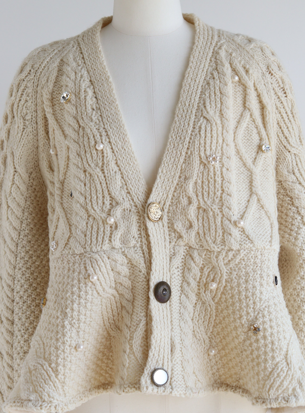 Reborn ヴィンテージペプラムカーディガン《Daisy》