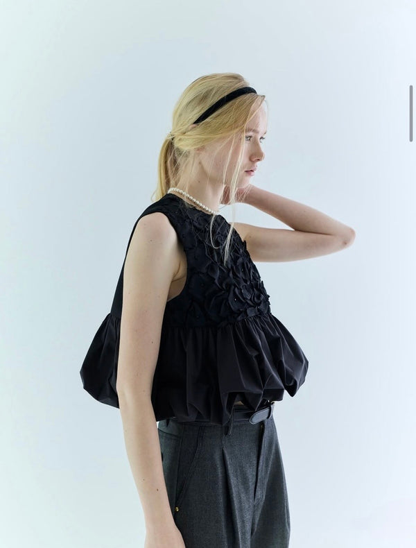 St.cecilia BLACK LINE フロレットトップス