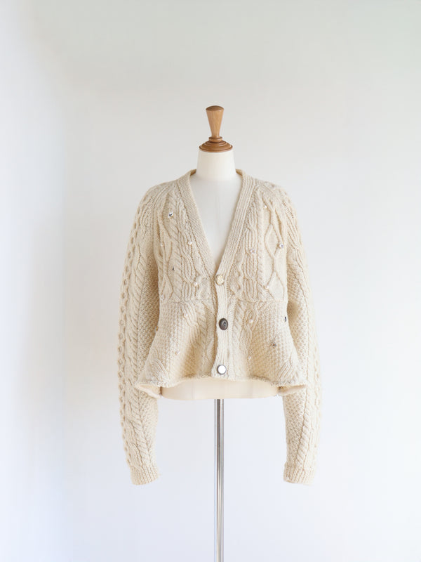 Reborn ヴィンテージペプラムカーディガン《Daisy》