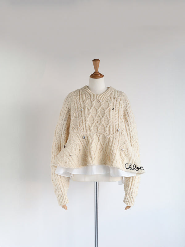 Reborn ヴィンテージペプラムニット《Chloe》