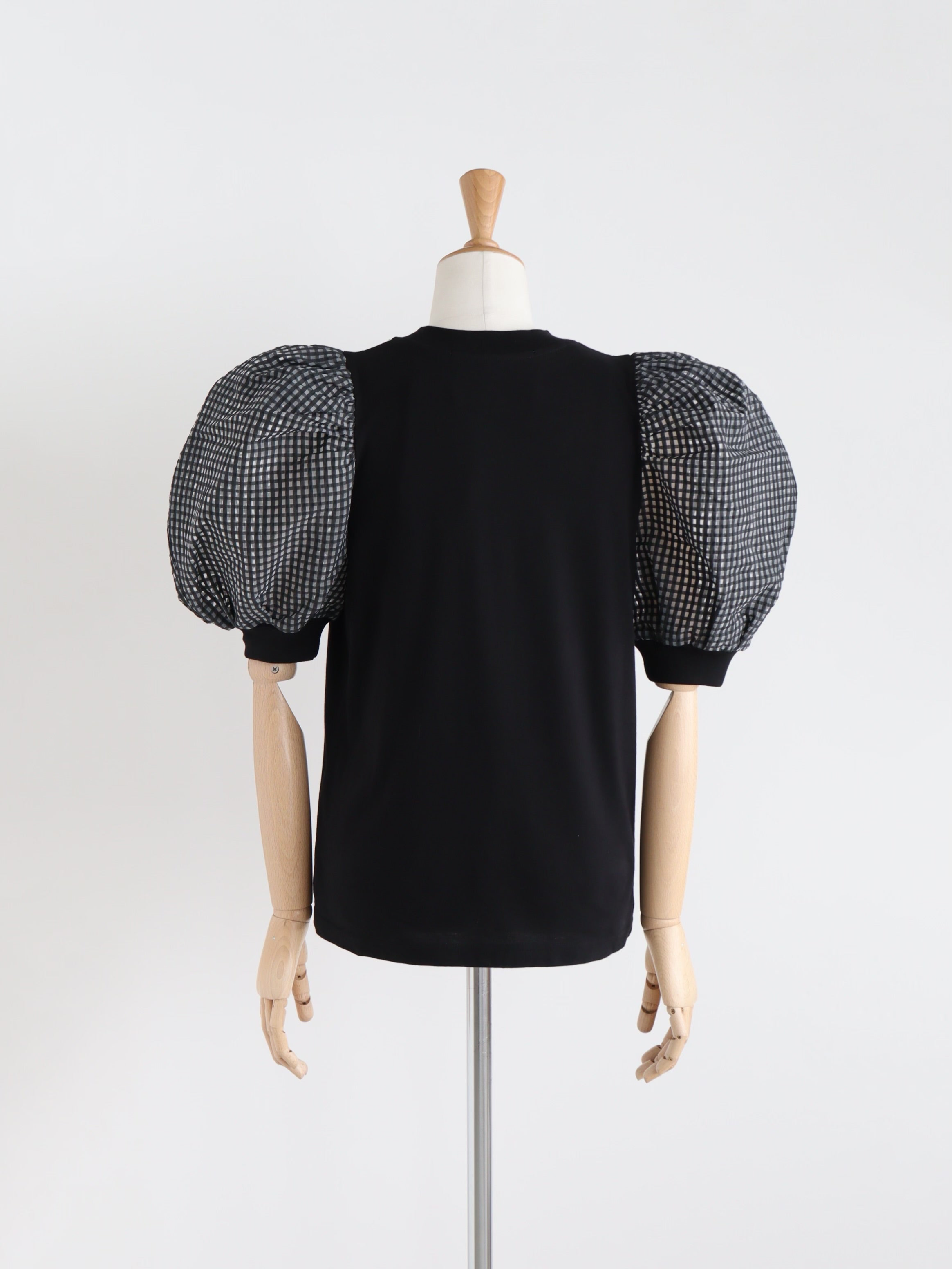 girlish St.cecilia BOMBORI チェックTシャツ ブラック St.cecilia BOMBORI チェックTシャツ – GIRLISH