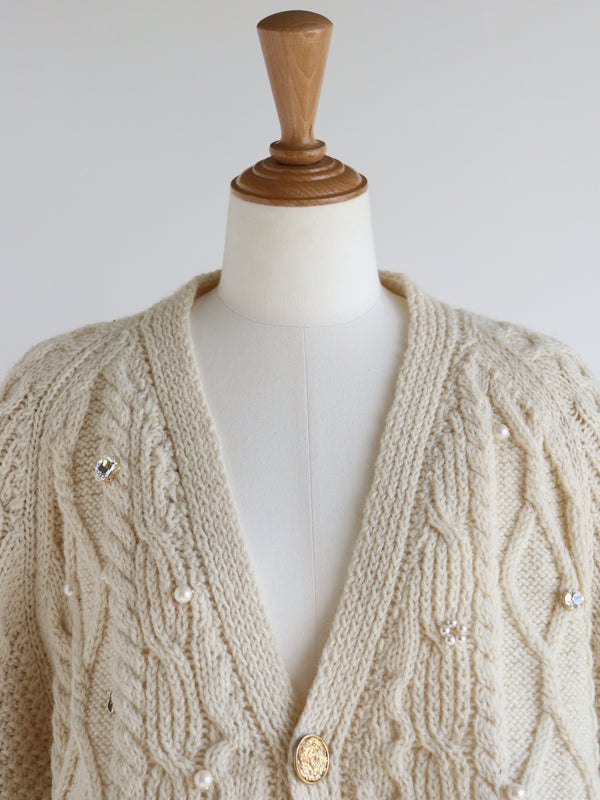 Reborn ヴィンテージペプラムカーディガン《Daisy》