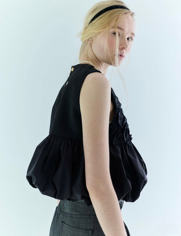 St.cecilia BLACK LINE フロレットトップス