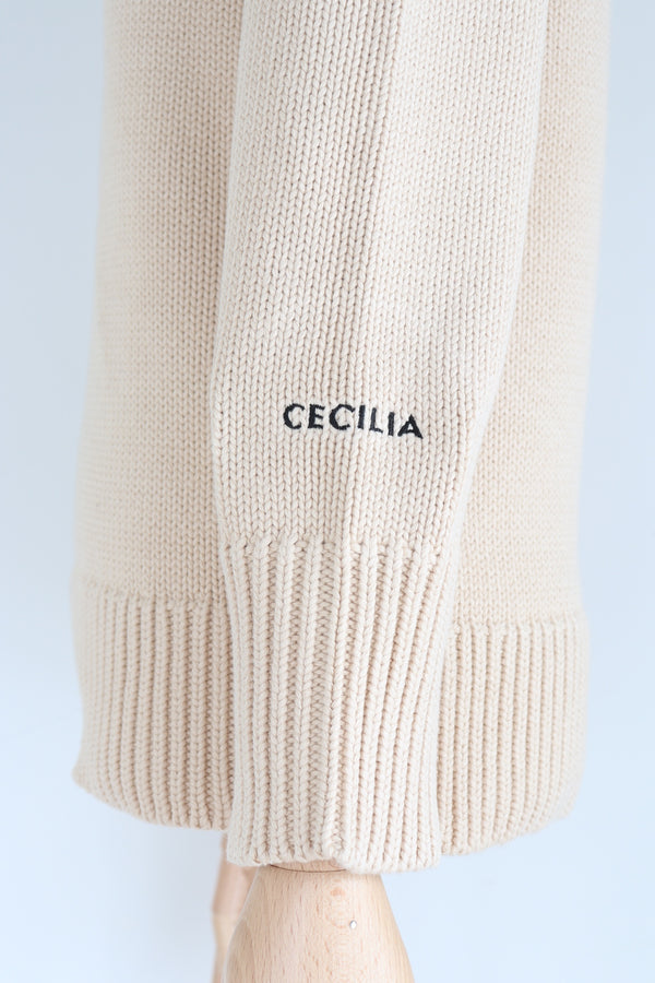St.cecilia コットンパフスリーブニット